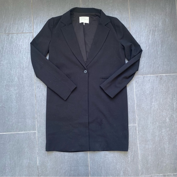 Oak and Fort Lightweight Black Peacoat Size XS - Picture 4 of 5
